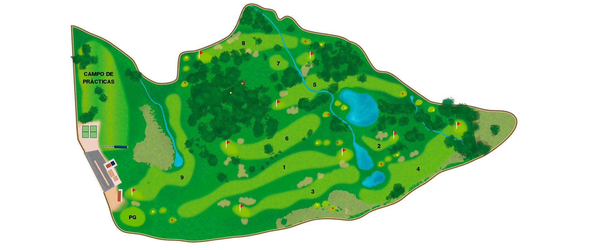 mapa campo de golf candeleda el manchon