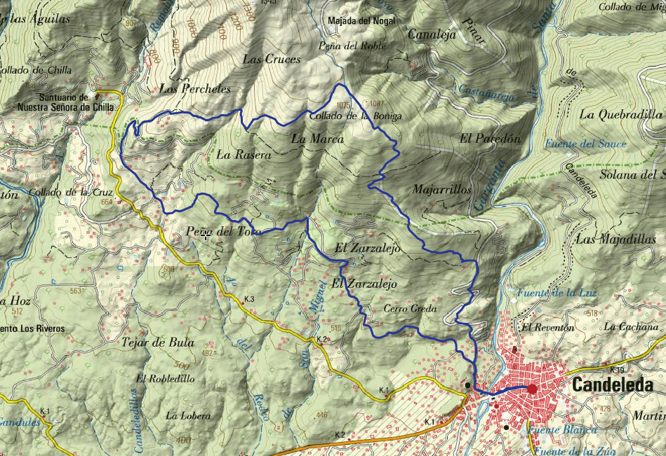 5mapa topografico ruta de Los Cabreros circular